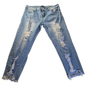 Cover Girl Distressed Skinny Jeans CG2-170368BLX Womens 16W Plus Size 90s Grunge